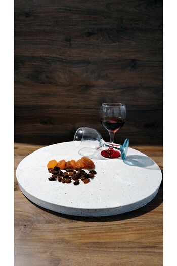 Zeybek Marble Round Snowflake Marble Serving & Presentation Plate