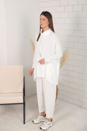 Melike Tatar EKRU 32-2207 Basic Tunic Set