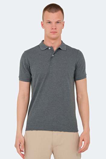 Slazenger Vale Ktn Men's Polo Neck Anthracite T-Shirt