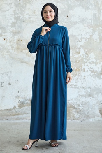 InStyle Indigo Ferace - Gather with Tassel Detail on the Back