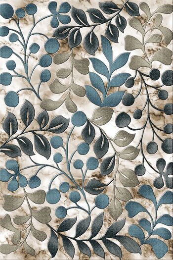 Sermod 24-Marmor Effect Floored Ivy Patterned Non-Slip Sponge Carpet Cover