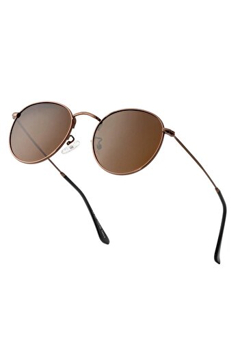Polo55 Round Metal Polarized Brown Round Men's Sunglasses