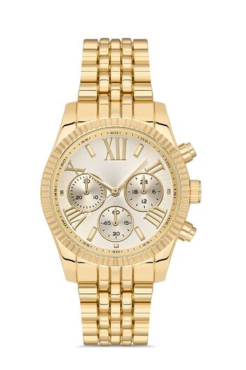 Polo55 Metal Strap Women's Wristwatch with Decorative Indicators