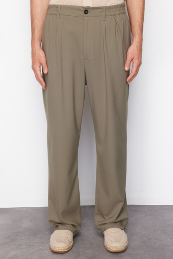 Trendyol Collection Khaki Wide Leg Fabric Baggy Pants Tmnss23Pl00039
