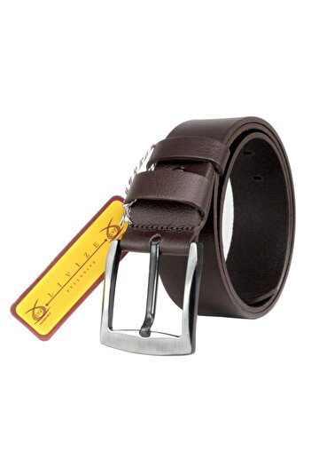 Livize Ανδρική Ζώνη Τζιν - 100% Buffalo Leather, 4,5 cm καφέ