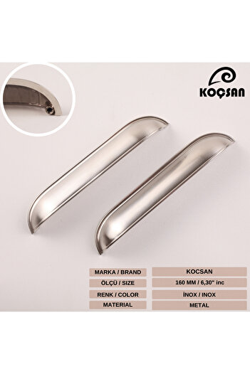 KOÇSAN Mâner Midye Inox 160 Mm Mobilier Bucătărie Country de Lux Mâner Sertar Dulap
