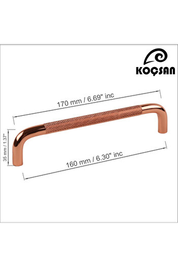 KOÇSAN İdil Rose Mâner 160 Mm Mobilier Bucătărie Country de Lux Mâner Sertar Dulap