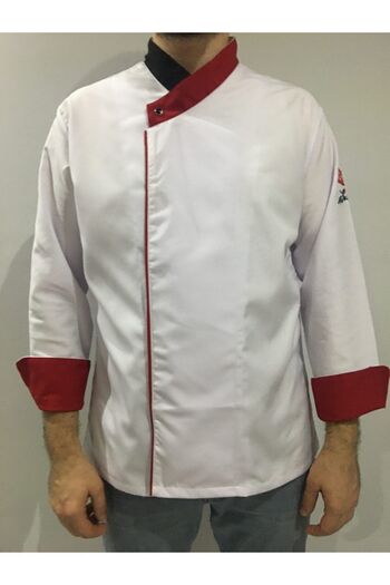 ADALILAR İŞ ELBİSELERİ Cook-Kitchen-Restaurant-Jacket (Left Arm Flag Embroidered)
