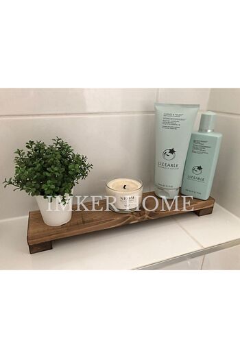IMKER HOME Dekoratif Ahşap Stand Sunum Tahtası Mutfak Düzenleyici Sosluk Yağdanlık Yağlık Sıvı Sabun Altlığı