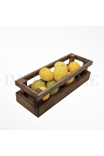 IMKER HOME Dekoratif Ahşap Sosluk Kaşıklık Yağdanlık Ekmeklik Mutfak Tezgah Düzenleyici Kasa Meyve Sepeti