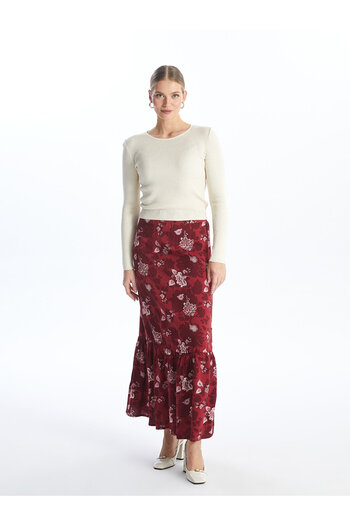 LC Waikiki Patterned Comfortable Patterned Women's Skirt with Elastic Waist