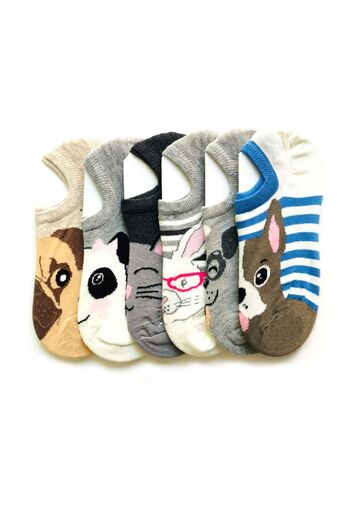 Socks Stations Унисекс чорапи с животински принт, кутия от 6 броя