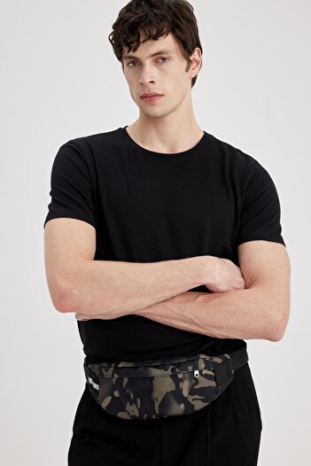 DeFacto Men's Zippered Camouflage Patterned Waist Bag B9131Axns
