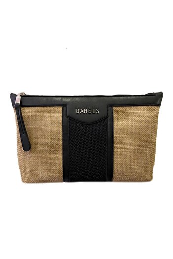 BAHELS Jüt Hasır Özel Tasarım Kadın Portföy & Clutch Çanta