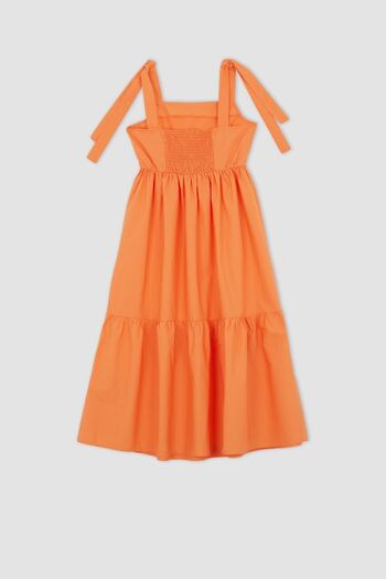 DeFacto Strappy Poplin Midi 100% Cotton Dress