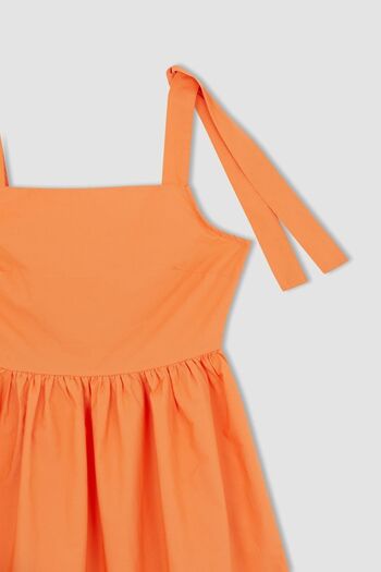DeFacto Strappy Poplin Midi 100% Cotton Dress