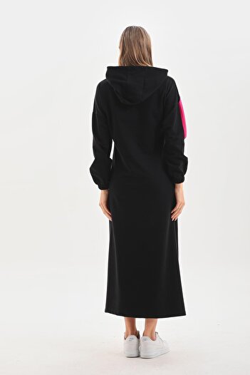 WestBound Φούξια V Pattern Color Blocked Hijab Καθημερινό μακρύ αθλητικό φόρεμα