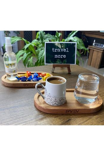 Bayev Mini Coffee Presentation Board - Catering and Oil Pot Wooden Tray