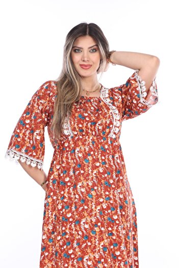 mervemoda Women's Summer Short Sleeve Woven Dress