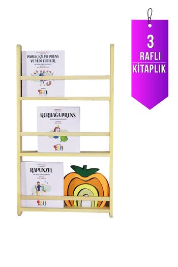 Loolpi Home Montessori Kitaplık Doğal Ahşap Çok Amaçlı Raflar