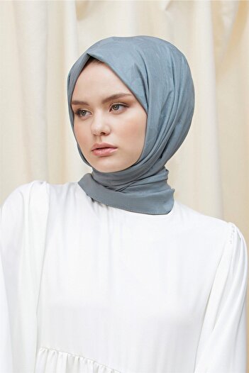 Loryan Anthracite Kianna Shawl - Leaf Patterned Cotton Jacquard