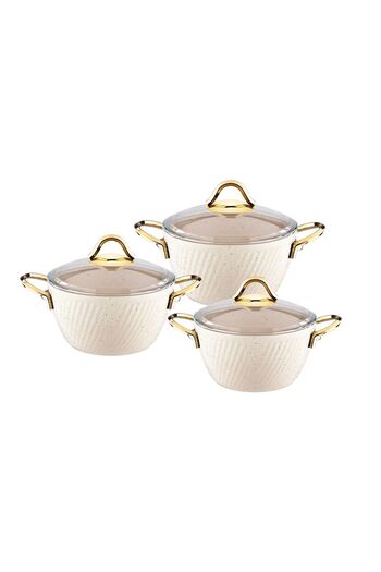 Özkent Hira Pot Set of 3 Cream