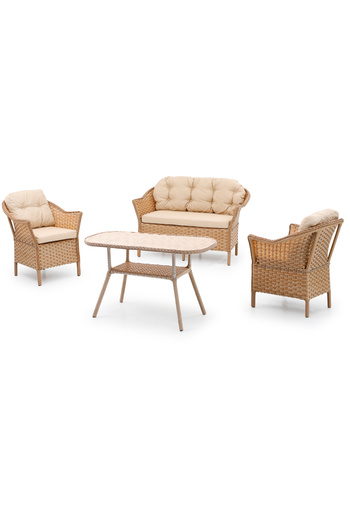 Ladin Mobilya Bahçe Mobilyası 2+1+1 Marmaris Bahçe Takımı Balkon Takımı Masalı Set