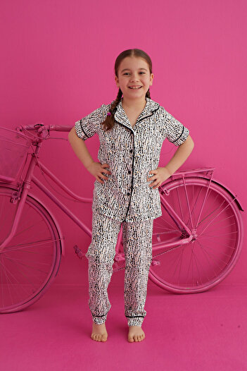 ELİTOL Set de pijama cu nasturi din lycra din bumbac