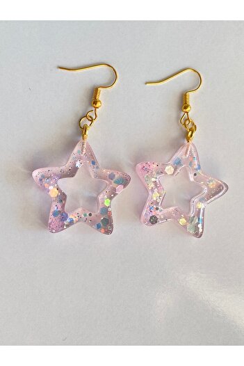 Ustaeller Light Pink Starry Earrings