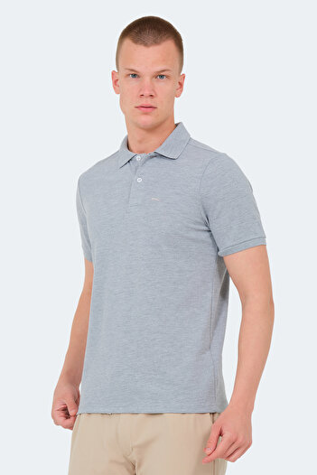 Slazenger Vale Ktn Men's Polo Neck Gray T-Shirt