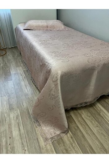 Çeyiz Bahçesi Annoow Single Brocade Bedspread Pique Set Powder