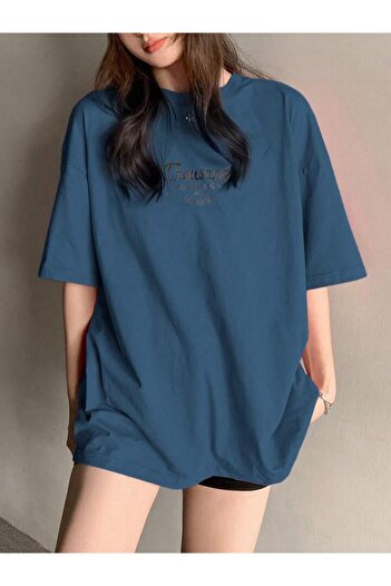 FAVORİST Βαμβακερό μπλουζάκι Oversize - Thousand printed, κοντομάνικο
