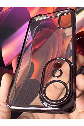 Fibaks Honor 90 Uyumlu Kılıf Kamera Lens Korumalı Şeffaf Renkli Logo Gösteren Parlak Kapak