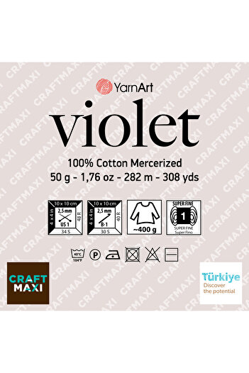 Yarnart Violet Melange - Marbled, Mercerized Lace Marbled-509