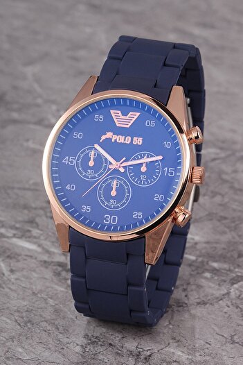 Polo55 Ples004r03 Erkek Saat Dekoratif Göstergeli Kadran Silikon Kordon