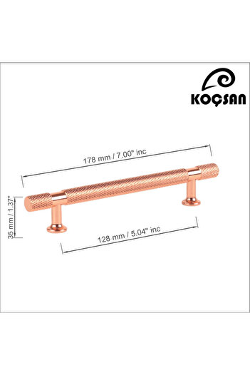 KOÇSAN Firuze Rose 128 Mm Mâner Mobilier Bucătărie Country De Lux Dulap Sertar