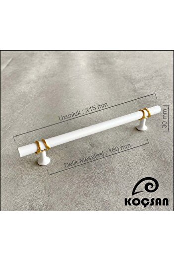 KOÇSAN Esin White 160 mm Handle Luxury Country Kitchen Furniture Cabinet Drawer Handle