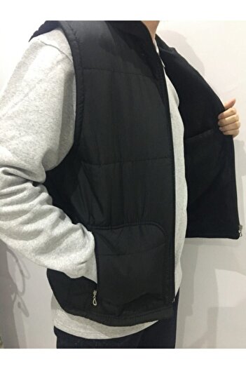 ADALILAR İŞ ELBİSELERİ Φουσκωτό γιλέκο Anorak με Fleece εσωτερικά (Μαύρο)