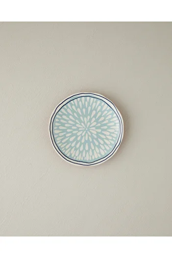English Home Coachella Splash Blue Stoneware Cake Plate