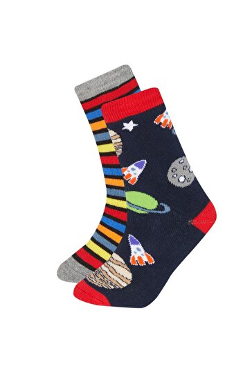 DeFacto Boy's Winter Cotton Socks Set of 2 - A6675a8ns