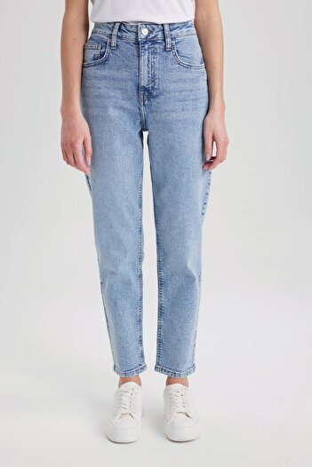 DeFacto Lina Comfort Mom Fit - High Comfortable Ankle Length Lightweight Jean Trousers B6510ax24sp