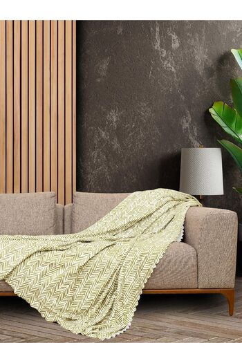 Latuda Concept Κάλυμμα καναπέ σκανδιναβικό σχέδιο Softmicro Boho - Πράσινο σάλι 180x220 cm, Κάλυμμα καναπέ, κουβέρτα τηλεόρασης