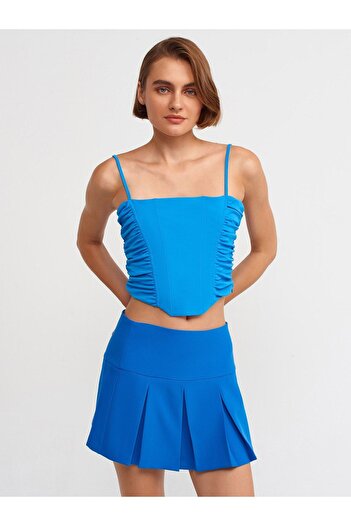 Dilvin 80766 Fustă mini plisată - Saks