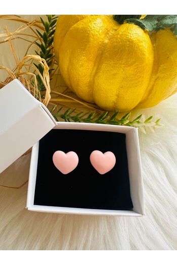 1PARÇAMAVİ Heart Transparent Earrings - Clip-on and Non-perforated Ear
