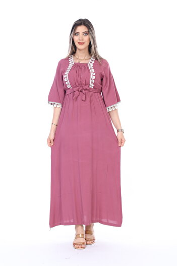 mervemoda Women's Summer Short Sleeve Woven Dress