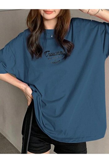 FAVORİST Βαμβακερό μπλουζάκι Oversize - Thousand printed, κοντομάνικο