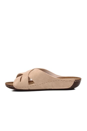 ARYAN 08-982 Model Beige Women's Summer Slippers