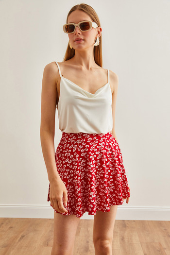 Olalook Piros Gonca Camisole rövidnadrág szoknya - ETK-19000170