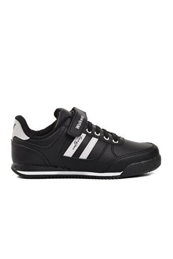 WALKWAY Black-White PU-P Kids Sneakers - Effective