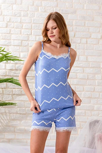 nisaNCa Set de pijamale de damă cu bretele și pantaloni scurți de vară camisole - pijamale din dantela zestre